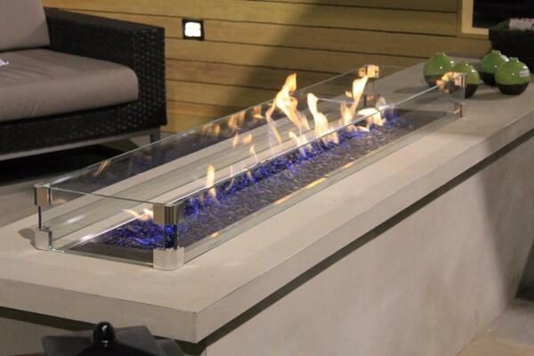 fire pit with propane flames